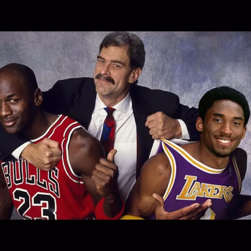 Phil Jackson, con Michael Jordan y Kobe Bryant