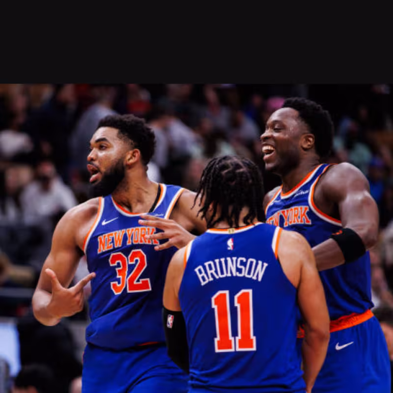 Towns, Brunson, and Anunoby on the Knicks. Photo: Getty Images.