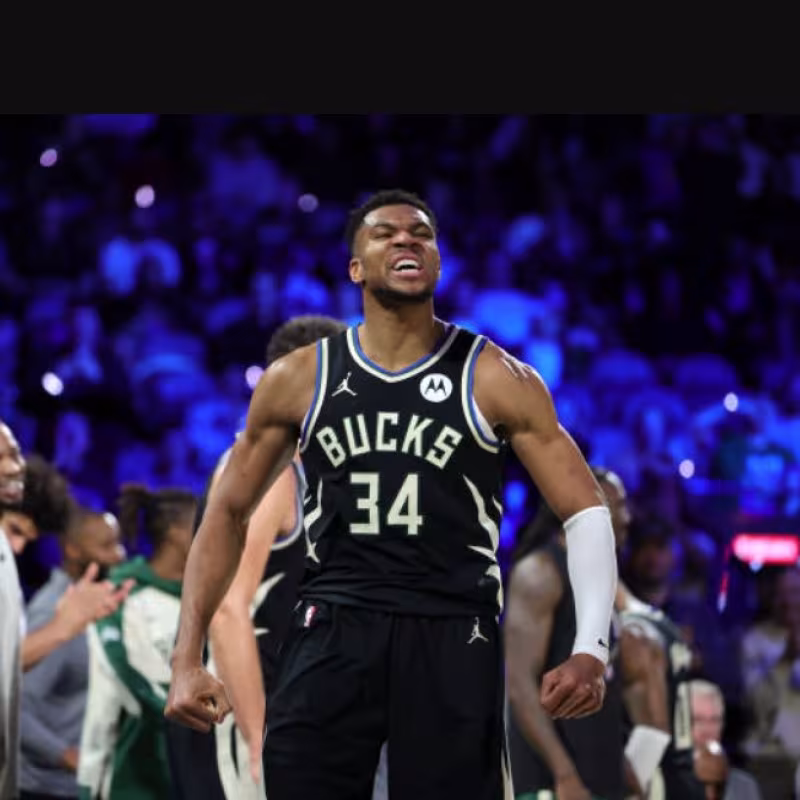 Celebración de Antetokounmpo. Foto: gettyimages