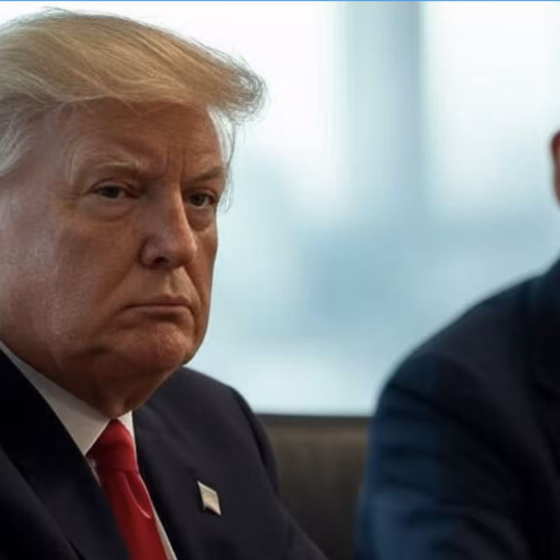 Donald Trump y Adam Silver, en una imagen creado por Grok.