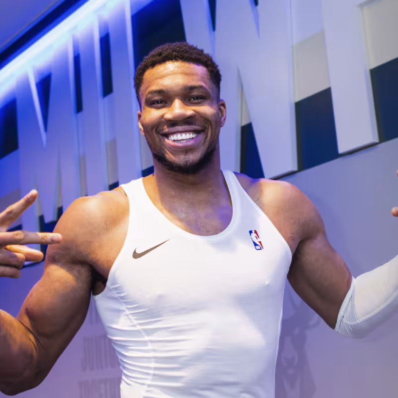 Giannis Antetokounmpo, NBA star.