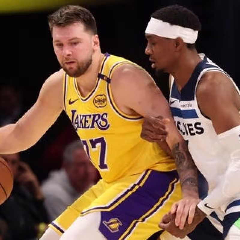 Luka Dončić, in a game against the Minnesota Timberwolves.