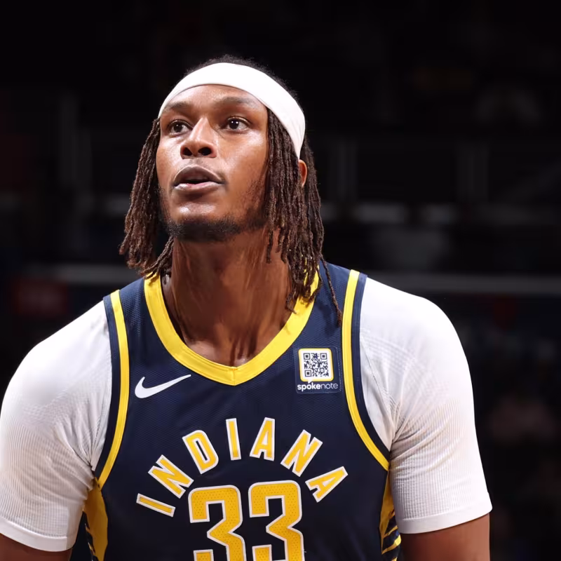 Myles Turner, player for the Milwaukee Bucks.