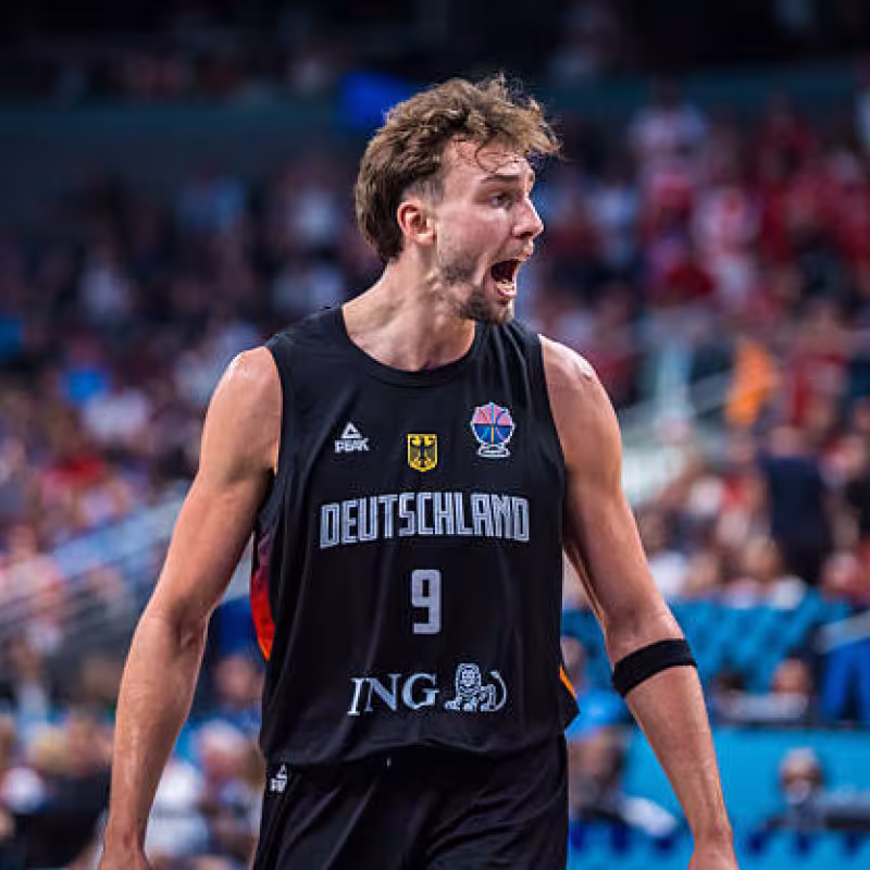 Franz Wagner, en Alemania campeona del Eurobasket 2025. Foto: gettyimages