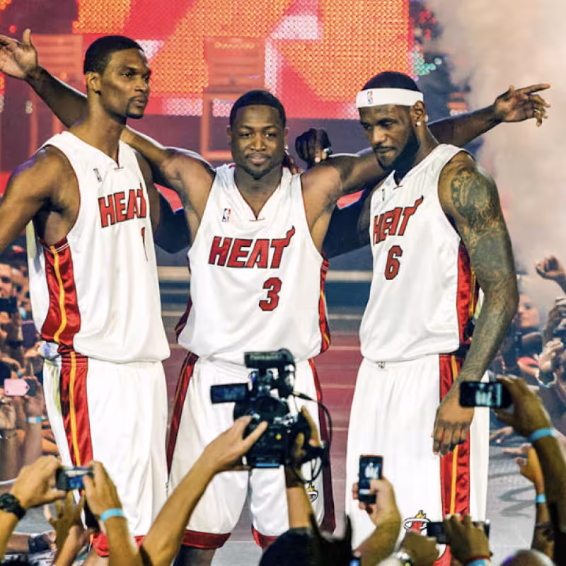 El Big Three de Miami Heat se reunió perdonando pasta. 