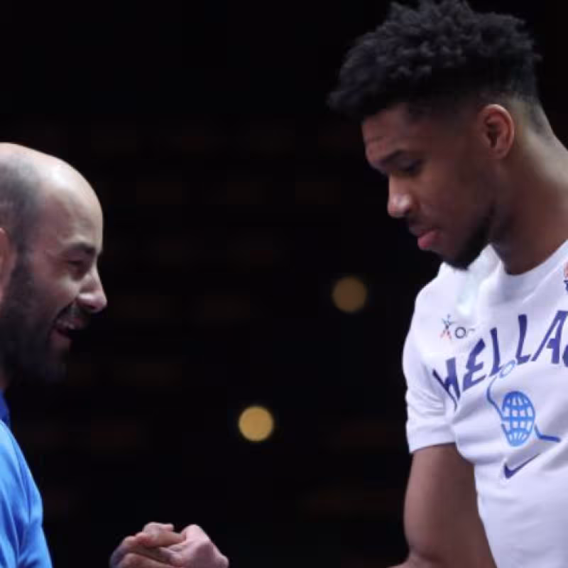 Spanoulis and Antetokounmpo, coach and star of Greece in the Eurobasket.