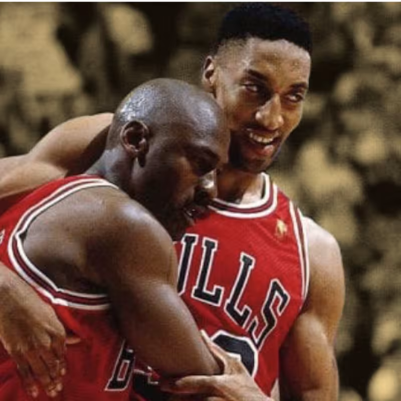Jordan y Pippen, durante el famoso Flu Game. 