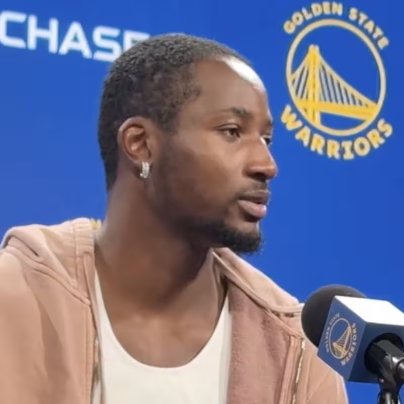 Jonathan Kuminga, hablando de su renovación con los Warriors. 