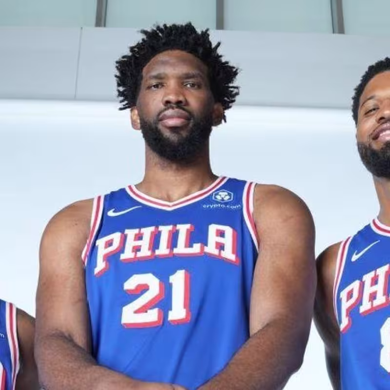 Tyrese Maxey, Joel Embiid, and Paul George, the 3 big stars of the Sixers.