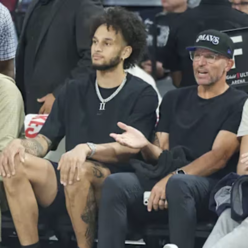 Fewer Mavs left in this photo: Harrison and Doncic, out.