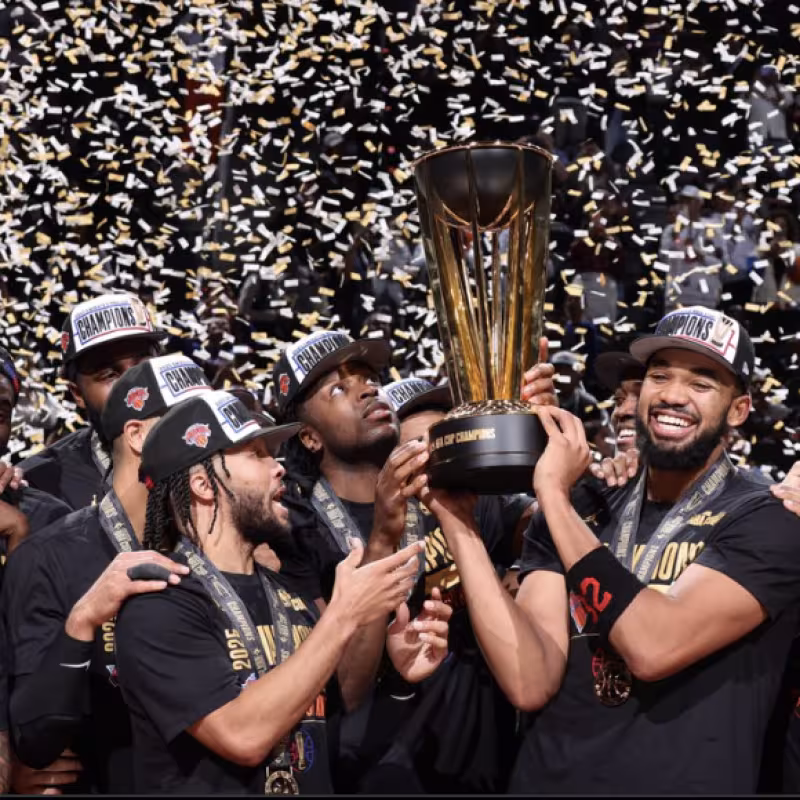 The New York Knicks, champions of the NBA Cup 2025.