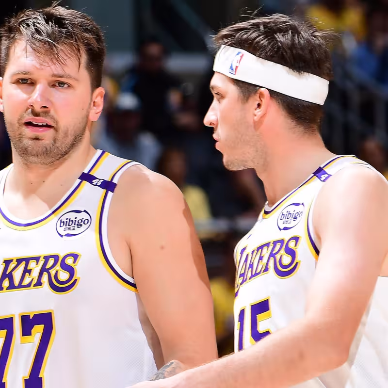 Austin Reaves and Luka Doncic, stars of the Los Angeles Lakers.