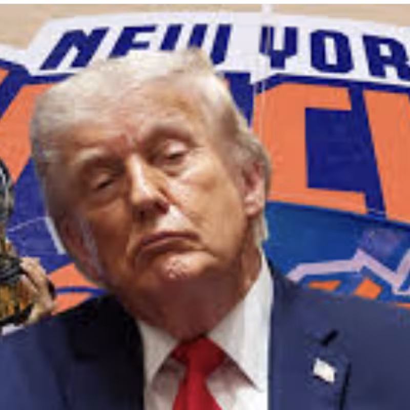 Assembly of The Grio with Donald Trump and the New York Knicks.