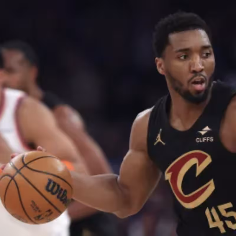 Donovan Mitchell with the Cleveland Cavaliers jersey.