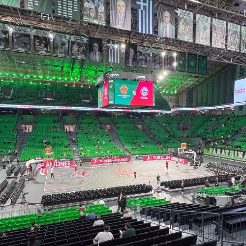 El OAKA, medio vacío en la Final Four de la Euroliga. 