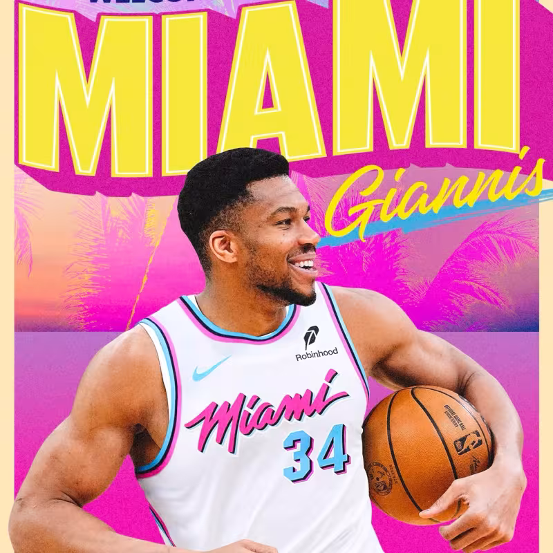 Giannis Antetokounmpo, nuevo jugador de Miami Heat.