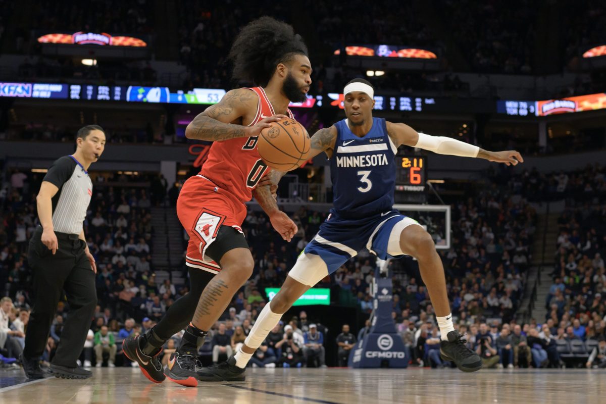 Coby White in a game against the Minnesota Timberwolves