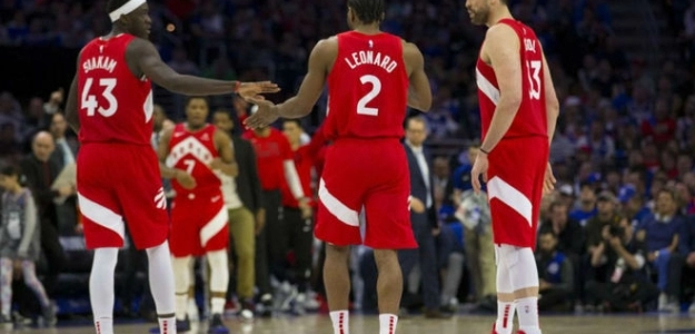 Kawhi Leonard junto a Marc Gasol y Pascal Siakam | Foto: getty images