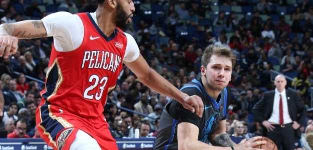 Anthony Davis y Luka Doncic, jugadores de New Orleans Pelicans y Dallas Mavericks