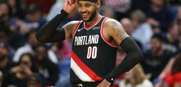Gran partido de Carmelo Anthony ante los Blazers.