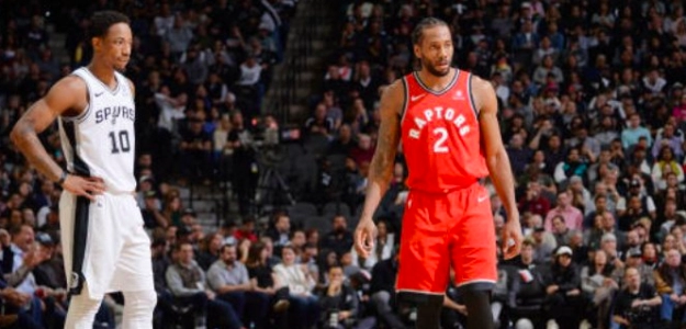 DeRozan y Leonard, en el Spurs-Raptors disputado en San Antonio.