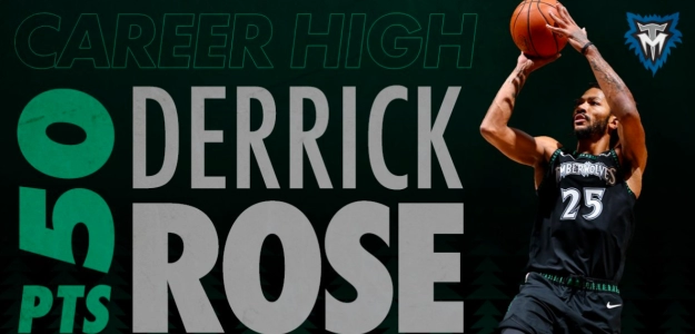 Increíble partido de Derrick Rose. Foto: @Timberwolves