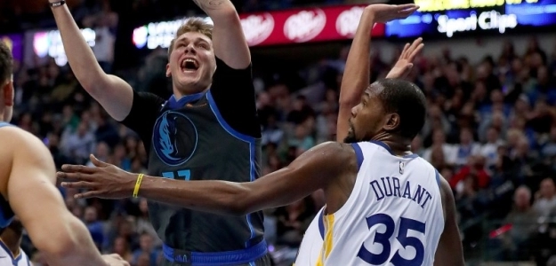 Luka Doncic contra Kevin Durant antes de dejar Golden State Warriors.