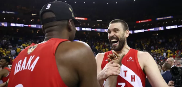 Marc Gasol y Serbe Ibaka, estrellas de Toronto Raptors. 