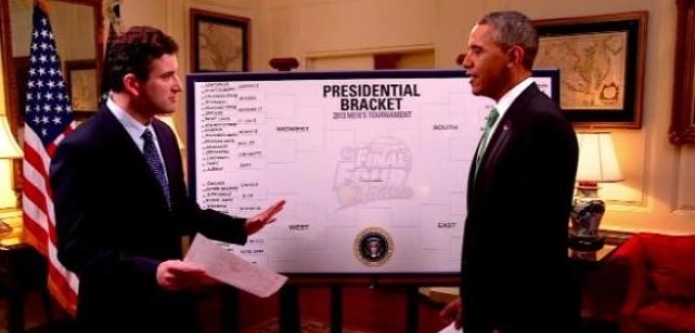 Barack Obama pronosticando el March Madness 2013