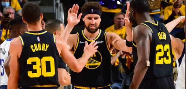 Klay, Curry y Green, estrellas de Golden State Warriors.