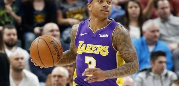 Isaiah Thomas, con la camiseta de Los Angeles Lakers. 