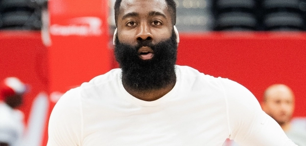 James Harden en un partido de los Houston Rockets.