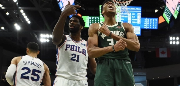Giannis y Embiid, candidatos a ganar el Este y el MVP. Foto: nba,com
