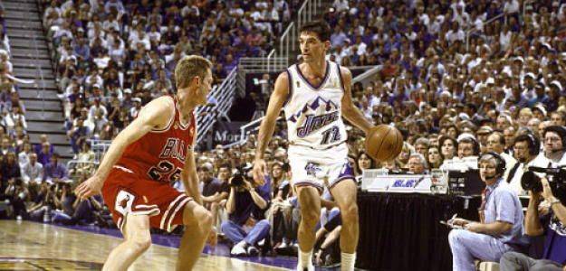 John Stockton, el mejor en asistencias historia NBA. Foto: gettyimages