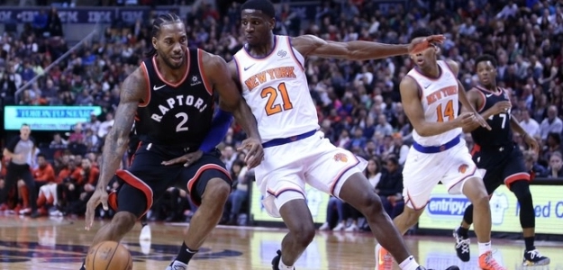 Kawhi Leonard, en un partido ante los Knicks.