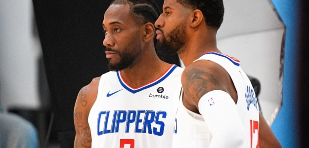 Kawhi Leonar y Paul George, con la camiseta de Los Angeles Clippers.
