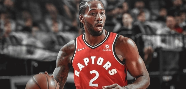 Montaje de Kawhi Leonard con los Raptors. Foto: probasket.pl