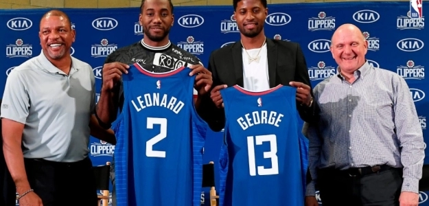 Kawhi Leonard y Paul George, jugadores de Los Angeles Clippers.