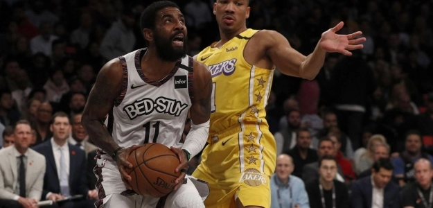 Kyrie Irving y Avery Bradley, durante un Nets-Lakers de la presente temporada.