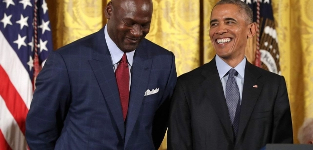 Barack Obama y Michael Jordan juntos en un evento. Foto: nba.com