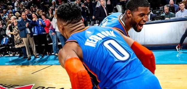 Paul George y Russell Westbrook lideraron el importante triunfo de Oklahma City Thunder.