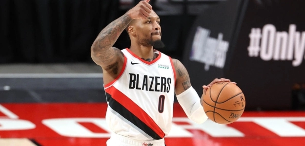 Damian Lillard en un partido con los Portland Trail Blazers.