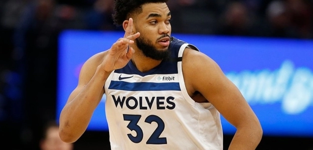 Karl-Anthony Towns en un partido con los Minnesota Timberwolves.
