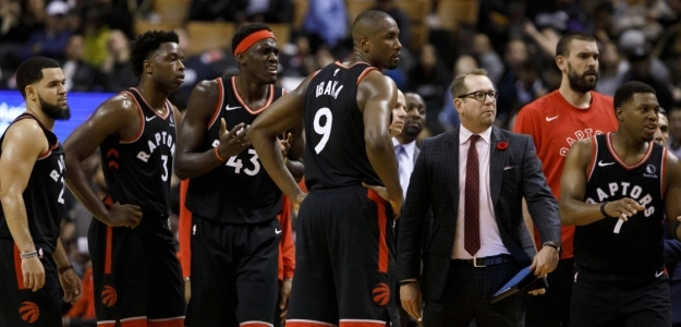 Los Toronto Raptors, en una imagen de esta temporada