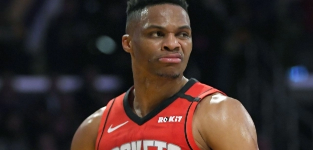 Russell Westbrook en un partido con los Houston Rockets.