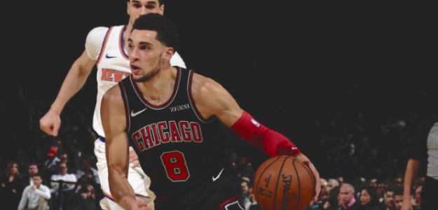 Zach LaVine, ante los Knicks. Foto: @chicagobulls