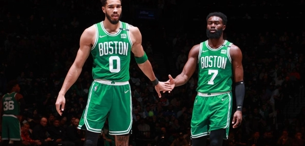 Jayson Tatum y Jaylen Brown, en un partido con los Boston Celtics