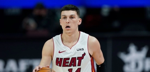Tyler Herro, con la camiseta de Miami Heat. 