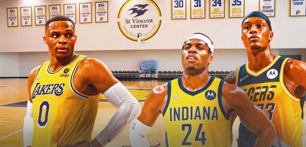 Russell Westbrook, Buddy Hield y Myles Turner