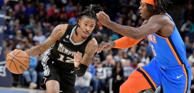 Ja Morant, defendido por Luguentz Dort